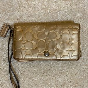 Coach wristlet- gold